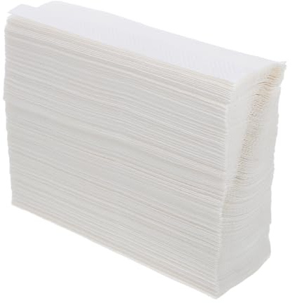 UKCOCO Papier Épais Mains 200 Feuilles en Pâte de Bois Blanc, Serviettes Absorbantes Douces et Confortables pour Toilettes et Salles de Bain Commerciales