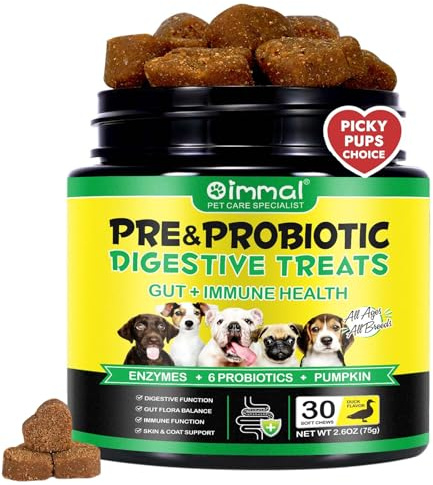 Probiotici per Cani – Probiotico Digestivo per Canis Masticabile – Supporta la Salute Intestinale e Immunitaria – Integratore Naturale Cani di Tutte le Taglie (30 Pezzi)