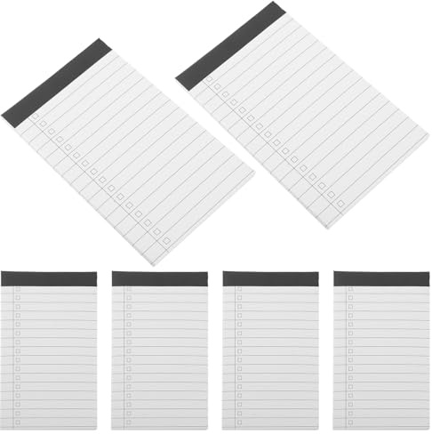 WEKAMOS 6 Pièces Bloc-notes cahier blocs-notes petit bloc-blocs petite note de service carnet de notes White