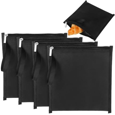 Insulated Sandwich Bags, 4 Set Reusable Lunch Bags, Small Insulated Snack Bag, Zipper Lunch Pouches, Small Thermal Snacks Pouch Washable Reusable for Picnic, Office, Classroom, School, Travel