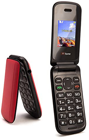 TTsims Flip TT140 Mobile Phone Camera Bluetooth Cheap Pay As You Go (EE, Red/Pink)