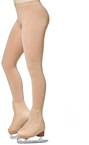 DANCEYOU Eiskunstlauf Strumpfhose Ski Skating Eislaufen Strümpfe Rollschuhe Schlittschuhe Warme Socken für Kinder und Erwachsene Bedeckte Schuhe mit Strass XXS