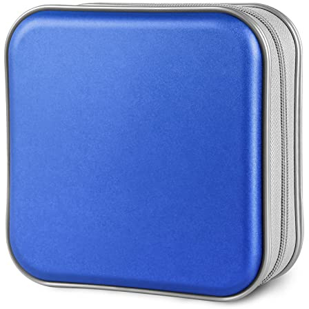 Siveit CD/DVD Cases 40 Capacity Disc Storage Binder for Car(Blue)