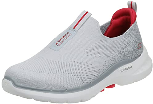 Skechers Gowalk 6-Stretch Fit Athletic Performance Chaussures de Marche pour Homme, Gris Rouge, 41 EU