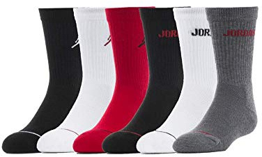 Jordan Jungen Legend Crew 6pk Sokken, Schwarz, 5-7 Jahre EU