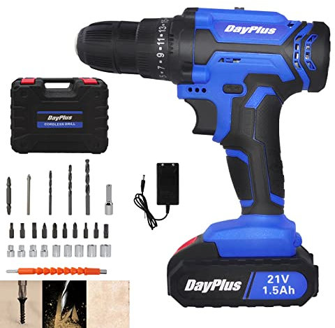 EFANHOME Visseuse Devisseuse Sans Fil 21V, 1500mAh, 45 Nm, 25+1 Réglages de Couple & 2 Vitesses, 1H Chargeur Rapide, LED Intégrée, 26 Accessoires