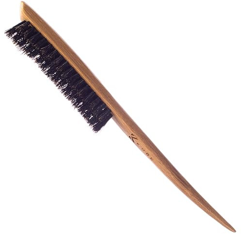 Kobe Bamboo Back Combing Brush - Teasing Brush for Long Hair - 100% Natural Boar Bristle Hair Brush - Ideal for Smoothing & Detangling - Bamboo Hair Brush For Professional Stylists, Salons & Home Use