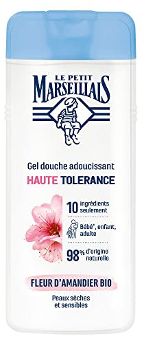 Le Petit Marseillais | Gel doccia ammorbidente ad alta tolleranza fiore di mandorlo biologico (flacone da 400 ml) – 98% di ingredienti di origine naturale – per pelli secche e sensibili