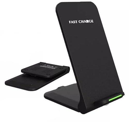 Soporte de Cargador inalámbrico Universal Plegable de 15 W, pequeño y portátil, Cargador rápido Qi, Soporte de Plataforma, Cable LED Tipo C para iPhone, Huawei, Xiaomi, Samsung, HTC (sin Adaptador de