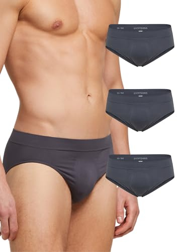 POMPEA 3 Paia Slip Uomo in Morbida Microfibra, Mutande Uomo Senza Cuciture Elasticizzate