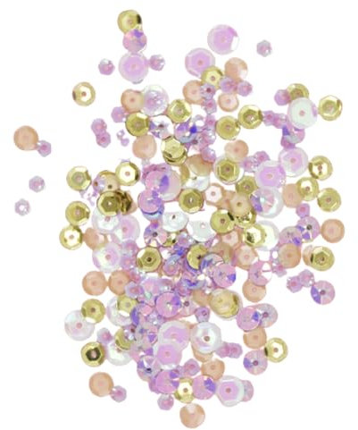 Craftelier - Violet Garden Pailletten für Bastelarbeiten, Scrapbooking und Dekorationen | Blumen- und Kreisformen - verschiedene Größen | Flieder, Gold und klare Farben