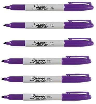 Sharpie Permanentmarker, feine Spitze, violett, 6er-Pack