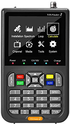 HEALBYBLE Compteur de Signal Satellite numérique amélioré TV DVB-S/S2/S2X récepteur détecteur Sat 4000mAh détecteur de Signal Satellite de Grande capacité,Longue Veille