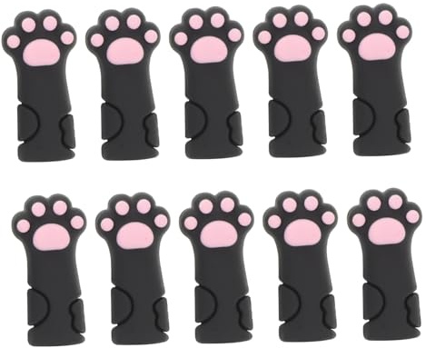 HAPINARY 10 Piezas Protector de Silicona para Tijeras de Cutículas y Pinzas con Diseño de Pata de Gato de Fundas Reutilizables Cubiertas y Resistentes para Herramientas de Manicura y