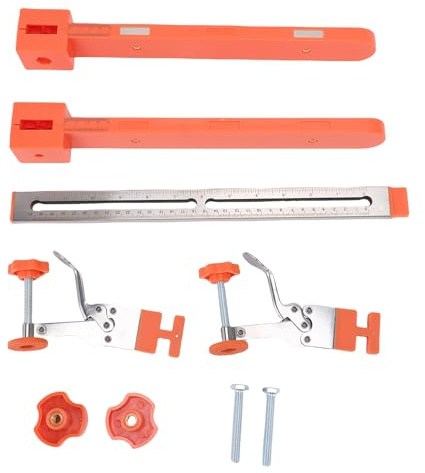 Spacnana Kit de Gabarit D'installation de Glissière de Tiroir, Outil de Gabarit de Tiroir D'armoire avec Pinces Réglables de 0 à 4 Cm et Rails Réversibles de 1 à 5 Cm, pour Tiroirs