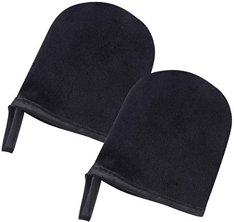 DOITOOL 2stücke Mini Self Tanning Mitts aus Weichem Velours für Streifenfreies Auftragen von Selbstbräunungscreme und Lotion Waschbare Applikator handschuhe für Gesicht Körper