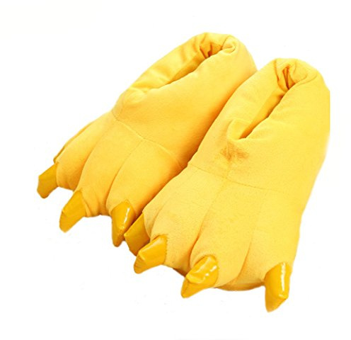 SHIXIAOSHU scarpe per zampe di animali scarpe calde per la casa pantofole in peluche per la casa pantofole dinosauro (yellow, Large Size (EUR 40-44), numeric_40)