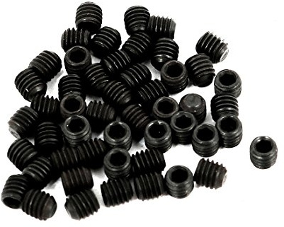 uxcell M3x3mm Metric Carbon Steel Hex Socket Set Flat Point Grub Screws Black for Towel Rack Door Knob 50pcs