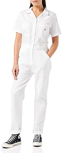 Dickies Mujer, Mono Flex de manga corta, White, S