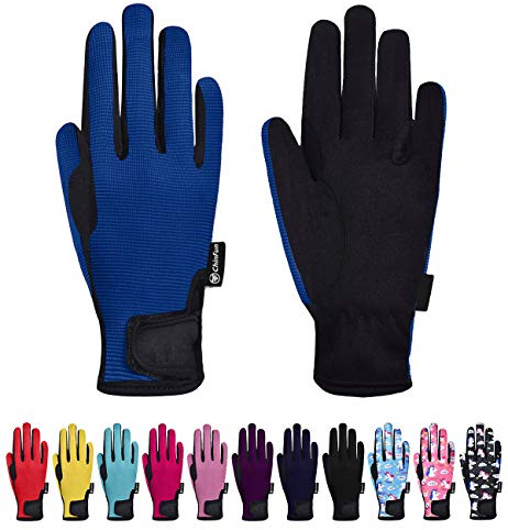 ChinFun Kids Horse Riding Gloves Boys & Girls Equestrian Horseback Gloves Children Youth Outdoor Mitts Perfect for Biking Cycling Gardening