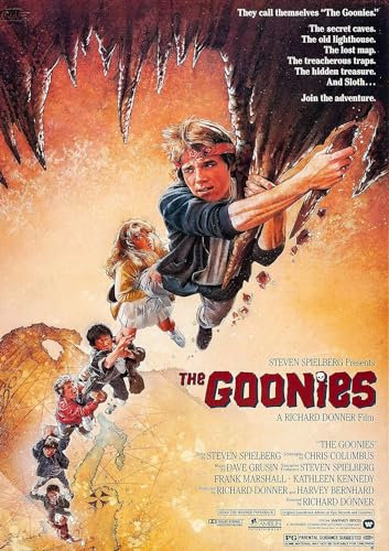 FunkyGraphix Goonies Classic Vintage 80's Movie Poster Art, Unframed, Landscape, Glossy Paper, 29.7 x 21 cm, Living Room, Wall Art Poster