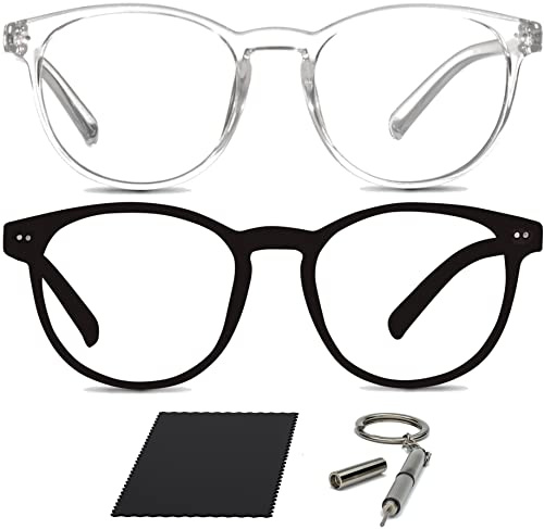 Riccardo Materossi 2 Pack Premium 99.9% Blue Light Blocking Glasses (380-410nm) - Reduce Headaches and Improve Sleep - UK Based Brand