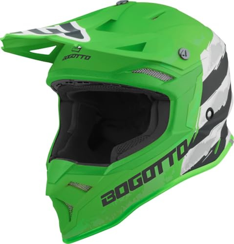 Bogotto V337 Wild-Ride casco trasversale, verde/nero/bianco, M
