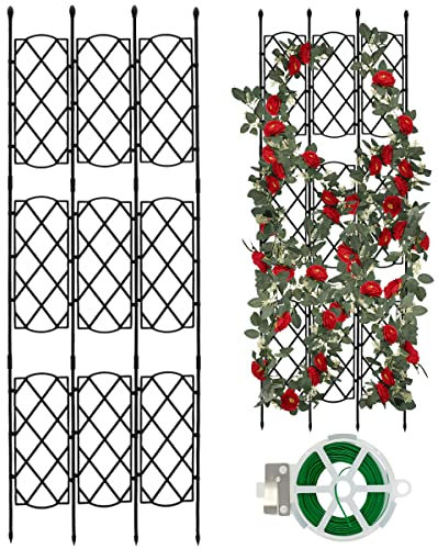 Beenle-Icey Plant Trellis Frame 135cm Sturdy Garden Climbing Trellis Outdoor Plant Support Stakes DIY Decorative House Plant Support Structure Cage for Garden Flower Tomato Vegetables Cucumber