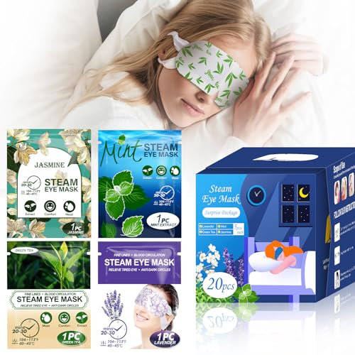 BeMyLady Self Heating Eye Mask for Dark Circles and Puffiness Soothing Headache Relief, Steam Eye Masks for Sleeping,Puffy Eyes,Travel Essentials,Bedroom Accessories (Mixed Pack-20pcs)