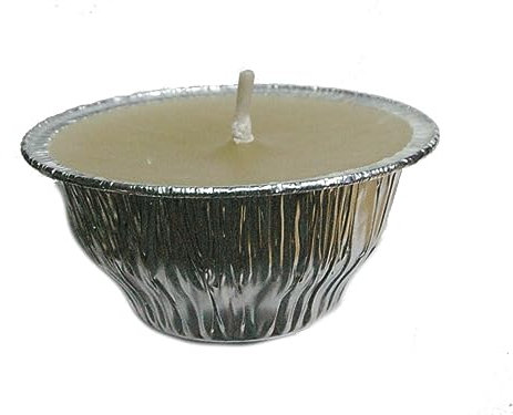 5 Stück Gartenkerze Flammschale hell