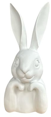 presentis HASENBÜSTE Max Osterhase Weiss 40cm Moderne OSTERDEKO DEKOFIGUR innen FRÜHLINGSDEKO