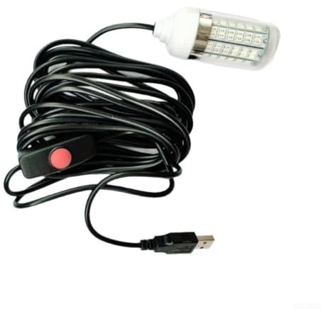 USB Powered 5V Underwater LED Fishing Light Lamp for Night Fishing and Fish Attraction with Design for Fish Tanks, Pools, and Boats (blue.)