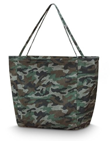 Boziee Grande borsa shopper da donna, in tessuto, per lavoro, shopping, fitness, viaggi, uso quotidiano, Camera verde, L