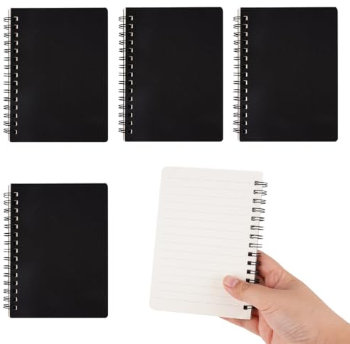 4Pcs Blocco Note a Spirale A6,14X10cm Taccuino Tascabile100 Pagine/50 Fogli