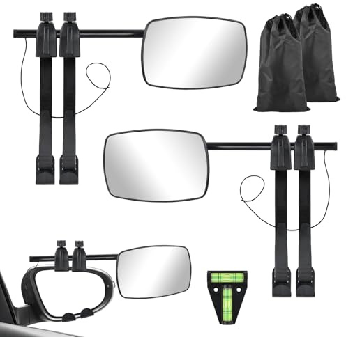 Mapille 2PCS Espejos de Remolque, 19x13cm Universal Retrovisores de Caravana, Espejo Retrovisor de Extensión Ajustable, Espejo Exteriores, Extensión de Remolque Auxiliar, para Coche, Camion, RV