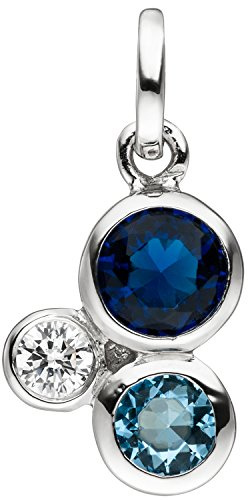 Jobo Damen-Anhänger aus 925 Sterling Silber mit blauen Zirkonia