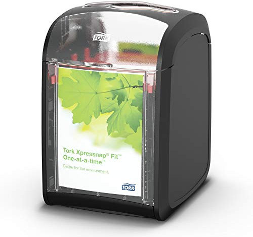 Tork Xpressnap Fit Tisch Serviettenspender – 272900 – N14 Spender für Restaurants – sparsame Einzelblattentnahme, schwarz (Anzahl von 4)