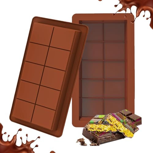 2pcs Cioccolatini Stampo Silicone, Barretta Cioccolato Silicone Alimentare, Profondo Stampo Cioccolato, Stampo Tavoletta Cioccolato Silicone, Stampo Tavoletta Cioccolato