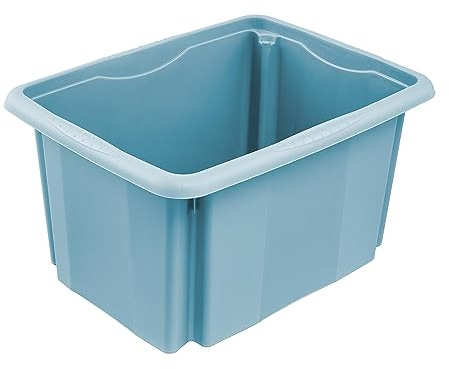 keeeper Aufbewahrungsbox mit Dreh-/Stapelsystem, 38 x 28,5 x 20,5 cm, 15 l, Emil, Nordic Blue