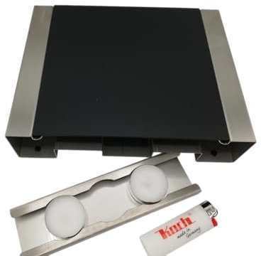 Koch #02 Hochwertiges Edelstahl Rechaud/Stövchen mit eloxierter Wärmeplatte und flexiblem Teelichtauszug für 2 Teelichter - 0,9 KG - Warmhalteplatte Speisenwärmer Tellerwärmer Made in Germany