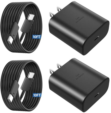 45W USB C Super Fast Charger Type C Charger Fast Charging Android Phone Charger Block with 10FT Type C Charging Cable for Samsung Galaxy S26 Ultra/S26/S26+/S25/S25 Ultra/S25+/S24 Ultra/S23 Ultra/S22