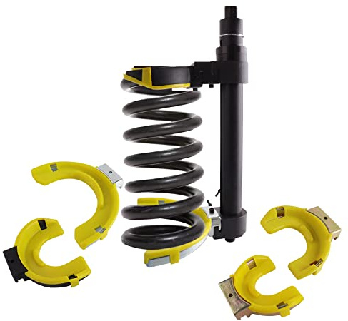 Fumrtcy Macpherson Strut Spring Compressor Tool Kit Universal Interchangeable Fork Coil Extractor Tool Set with Safety Guard and Storage Box Allow Impact Wrenches