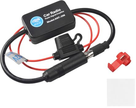 Pumwoy Autoradio Antennenverstärker 12V, Auto Antenne Signalverstärker Booster FM/AM, Universal Antennenverstärker Auto für Audio Stereo Digital Autoradio