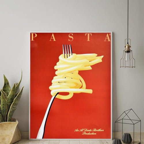Vintage Italienische Pasta Poster Retro Essen Und Trinken Italien Café Restaurant Spaghetti Leinwand Malerei Wand Kunst Bild Home Decor 21X30Cm Kein Rahmen