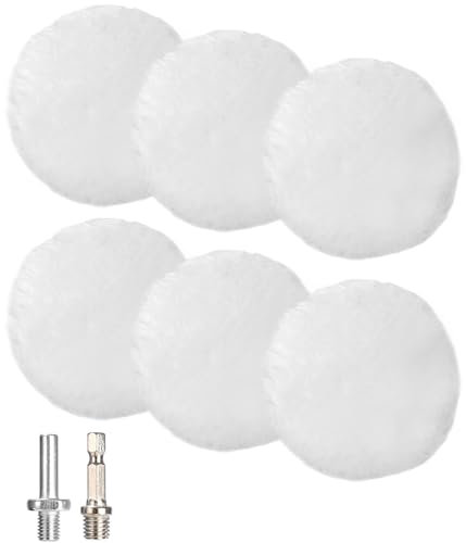 Lot de 9 bonnets de polissage de voiture en laine de 80 mm - Pour visseuse sans fil - Meuleuse d'angle - Tampon de polissage en laine d'agneau - Kit de polissage pour ponceuse