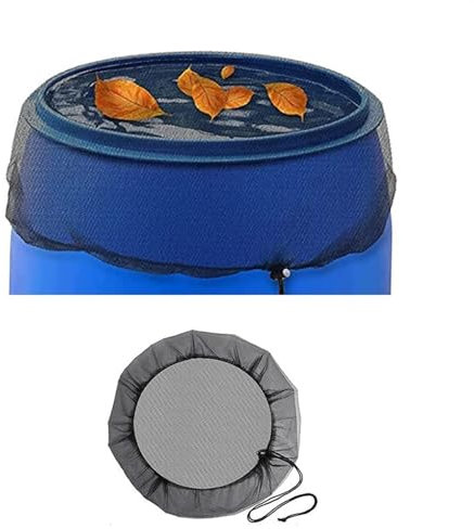 Cubierta De Red Para Barril De Lluvia Red de cubierta de malla de 95 cm for barril de lluvia Cubo de recolección de agua Gota de lluvia Filtro de hojas anticaída Protección de agua neta. Para Barril D