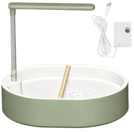 Ranley Bebedero para Pájaros | Piscina De Baño con Agua Corriente,Ducha Interior para Aves En Jaula - para Jardín Balcón Patio Terraza Sala De Estar Agapornis Cacatúa NINFA Periquito Cacatúa