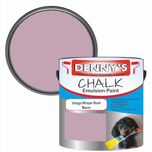 SCOOBYS PAINTS BACK IN THE MIX Chalk Emulsion Matt Paint, Water-Based, No Primer Required, For Walls and Furniture Beige, Mauve, Mustard, Olive, (Vintage Whisper Blush Mauve, 250Ml Tin)