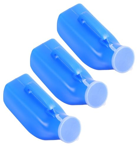 GARVALON Orinatoio Portatile Maschile 3 Pezzi da 1200 Ml in Plastica Anti-Perdite con Paraspruzzi Bottiglia per Orinatoio da Viaggio e Comodino Uso Medico e Assistenza Anziani in Auto e