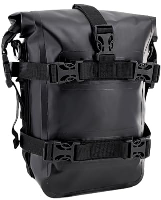 Borsa da moto – 6 – 8 litri in PVC, resistente alle intemperie e grande capacità, versatile per pendolari e campeggio, borsa da viaggio, borsa da sella per ciclisti, gite in città, escursioni,